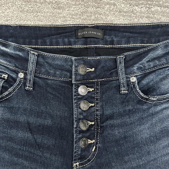 Silver Jeans Co Suki Bootcut Jeans Womens 16W 33 Dark Wash Button Fly Stretch - Picture 4 of 13